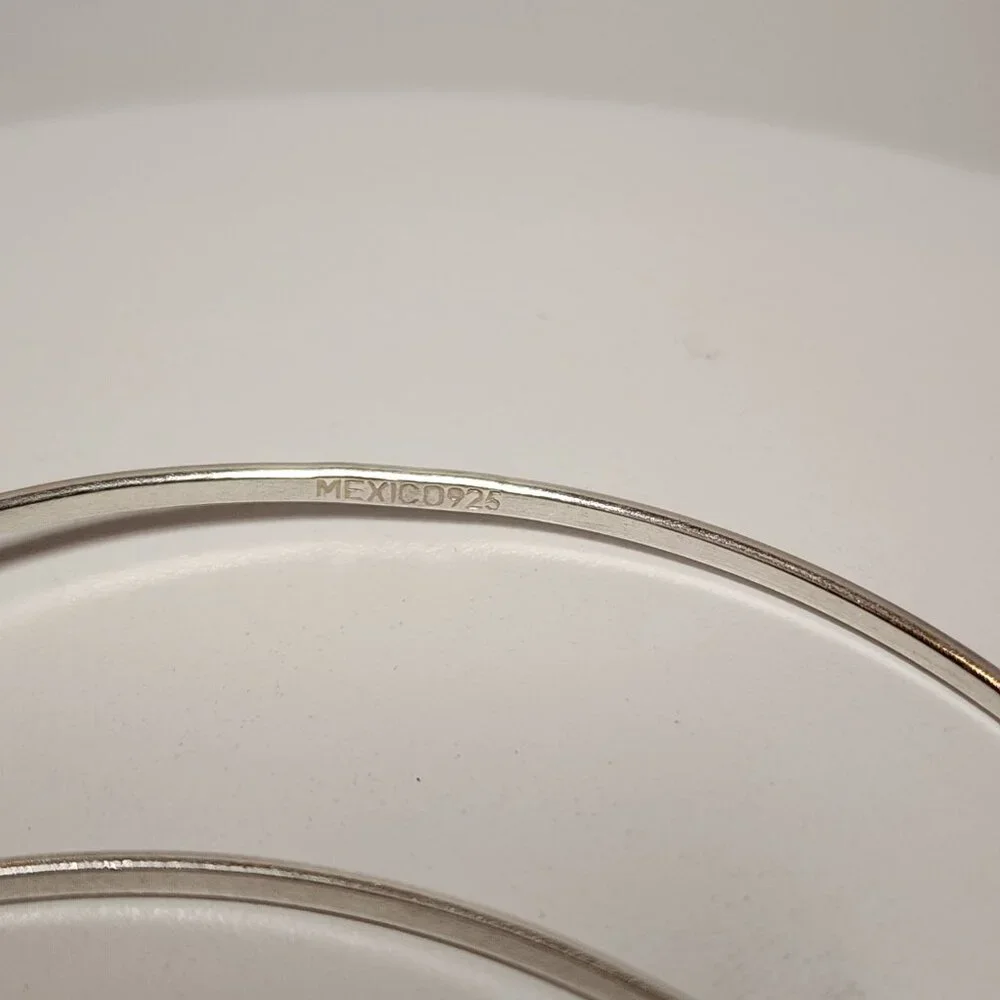 925 Set of Silver intertwined bangle bracelets - Picture 6 of 6